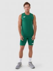 4F Legginsy krótkie treningowe męskie - zielone L. Zielone spodnie sportowe męskie 4f, z dzianiny. Za 109.99 zł.