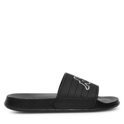 Klapki Kappa. Czarne klapki damskie Kappa, bez wzorów, bez obcasa. Za 79.99 zł.