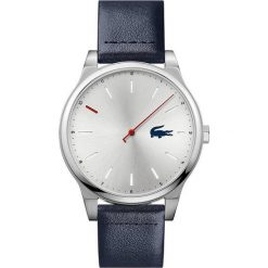 Zegarek kwarcowy "Kyoto" w kolorze granatowo-srebrnym. Niebieskie, analogowe zegarki męskie Tommy Hilfiger & Lacoste, srebrne. W wyprzedaży za 482.95 zł.