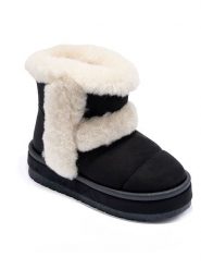 C'M Botki zimowe w kolorze czarno-kremowym rozmiar: 37. Brązowe botki damskie C'M, na zimę, bez obcasa, bez zapięcia. Za 152.26 zł.