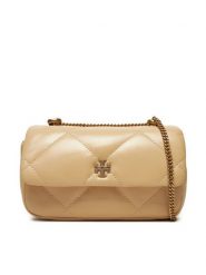 Tory Burch Torebka Kira Diamond Quilt Pave Mini Flap Bag 161913 Beżowy. Brązowe torebki klasyczne damskie Tory Burch, bez wzorów, ze skóry, wizytowe, bez kołnierzyka, bez ramiączek. Za 1,469.00 zł.