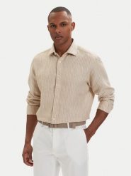 HUGO Koszula Valerio 50562694 Beżowy jasny Modern Fit. Brązowe koszule męskie Hugo, m, bez wzorów, ze lnu, bez kołnierzyka, bez ramiączek. Za 549.99 zł.