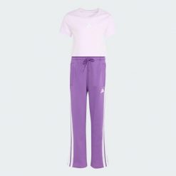 Zestaw Z Koszulką Essentials. Białe t-shirty damskie Adidas, bez wzorów, bez kołnierzyka. Za 199.00 zł.