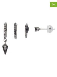 U.S. Polo Assn. Kolczyki (4 szt.) z kryształami rozmiar: onesize. Czarne kolczyki damskie U.S. Polo Assn., z kryształem, metalowe. Za 43.99 zł.