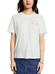 ESPRIT Koszulka w kolorze turkusowo-białym rozmiar: XL. Białe bluzki damskie Esprit, xl, bez wzorów, z bawełny, bez kołnierzyka, bez ramiączek. Za 43.88 zł.