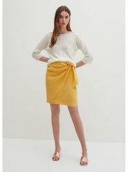 STEFANEL Spódnica w kolorze żółtym rozmiar: 34. Żółte spódniczki damskie Stefanel, bez wzorów, z podwyższonym stanem, mini. Za 173.99 zł.