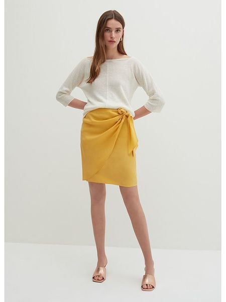 STEFANEL Spódnica w kolorze żółtym rozmiar: 34. Żółte spódniczki damskie Stefanel, bez wzorów, z podwyższonym stanem, mini. Za 173.99 zł.