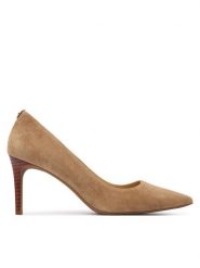 MICHAEL Michael Kors Szpilki Alina 40F5HNMP1S Brązowy. Brązowe szpilki MICHAEL Michael Kors, bez wzorów, ze skóry, bez obcasa. Za 629.99 zł.