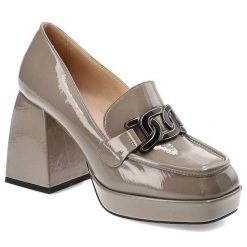 Szare Półbuty S.Barski Damskie Eleganckie Obuwie. Szare półbuty damskie S.BARSKI, bez wzorów, ze skóry ekologicznej, biznesowe, bez obcasa. Za 219.00 zł.