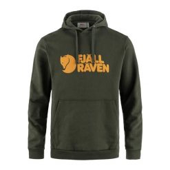 Bluza męska Fjällräven Logo Hoodie. Zielone bluzy bez kaptura męskie Fjällräven, m. Za 629.99 zł.
