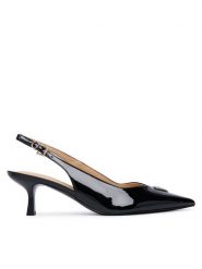Guess Sandały FLTYNN PAF05 Czarny. Czarne sandały damskie Guess, z aplikacjami, ze skóry, bez obcasa, na szpilce. Za 544.99 zł.