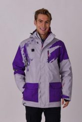 Kurtka Afterparty Szaro-fioletowa męska. Fioletowe kurtki narciarskie i snowboardowe damskie OOSC, l, bez wzorów, z materiału, z kapturem, snowboardowy. Za 1,445.99 zł.