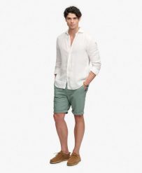 Superdry Premium Regular chino szorty slim – SAGE GREEN. Zielone szorty męskie Superdry., bez wzorów, z bawełny. Za 274.75 zł.