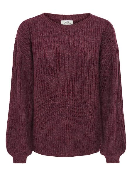 JDY Sweter w kolorze bordowym rozmiar: XS. Czerwone swetry klasyczne damskie JDY, xs, z wełny, bez kołnierzyka. Za 109.95 zł.