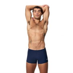 Spodenki kąpielowe męskie Speedo End+ Logo Aquashort. Niebieskie kąpielówki męskie Speedo, l, z materiału, na fitness i siłownię. Za 179.99 zł.