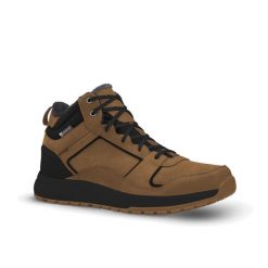 Buty turystyczne męskie Quechua SH500 Mid skóra wodoodporne. Brązowe buty trekkingowe męskie QUECHUA, na zimę, ze skóry, bez zapięcia, trekkingowe. W wyprzedaży za 199.99 zł.