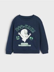 Bluza świecąca w ciemności Casper the friendly ghost - granatowy. Niebieskie bluzy i bluzki niemowlęce Sinsay, bez wzorów, bez ramiączek, bez kaptura. Za 15.99 zł.