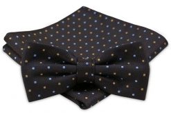Modna Mucha Męska - Alties - Brąz w Groszek. Krawaty i muchy męskie Alties, bez wzorów, eleganckie. Za 54.00 zł.