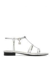 GINO ROSSI Sandały CEO-ROSE-LT22866-1 Srebrny. Szare sandały damskie Gino Rossi, bez wzorów, ze skóry, bez obcasa, na płaskiej podeszwie. Za 299.99 zł.