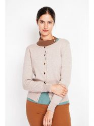 ASSUILI Kardigan w kolorze beżowym rozmiar: 34. Brązowe kardigany damskie Assuili, bez wzorów. Za 113.99 zł.