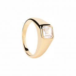 P D Paola Pierścionek P D Paola The New Essentials - pozłacany i 925 sterling silver i srebro Pierścionki 1 ct Damski. Szare pierścionki damskie P D Paola, z cyrkonią, pozłacane. Za 385.99 zł.