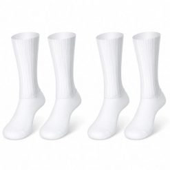 Skarpety rowerowe aero whiteline 2 pary zestaw z silikonowym utrzymaniem. Białe skarpetki damskie VELKYNE, bez wzorów, z elastanu. Za 129.99 zł.