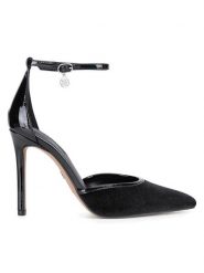 Nine West Szpilki WFA2996-1 Czarny. Czarne szpilki Nine West, bez wzorów, z materiału, bez obcasa. Za 183.99 zł.