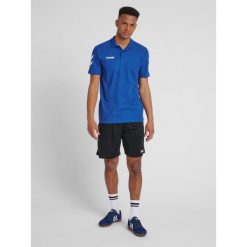 Koszulka tenisowa polo męska Hummel Go Cotton Polo. Niebieskie koszulki polo męskie HUMMEL, m, bez wzorów, z bawełny, bez ramiączek. Za 53.20 zł.