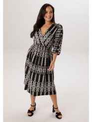 Aniston Sukienka w kolorze czarno-białym rozmiar: 44. Czarne sukienki damskie Aniston, bez wzorów, bez kołnierzyka, bez ramiączek, midi. Za 217.99 zł.