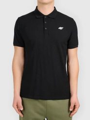 4F Koszulka polo w kolorze czarnym rozmiar: L. Czarne bluzki damskie 4f, l, bez wzorów, bez ramiączek. Za 61.75 zł.