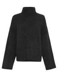 MOSS COPENHAGEN Sweter "Erica" w kolorze czarnym rozmiar: M/L. Czarne golfy damskie MOSS COPENHAGEN, l, bez wzorów, z wełny, bez ramiączek. Za 245.96 zł.