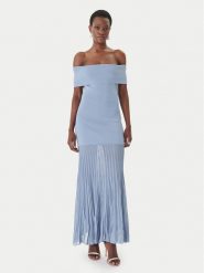 MICHAEL Michael Kors Sukienka dzianinowa MS683HGBFD Błękitny Slim Fit. Niebieskie sukienki damskie MICHAEL Michael Kors, xs, bez wzorów, z dzianiny, bez kołnierzyka, bez ramiączek. Za 1,389.00 zł.