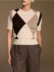Wełniany sweter w romby - wielobarwny. Swetry klasyczne damskie Reserved, l, z dzianiny, bez kołnierzyka. Za 159.99 zł.