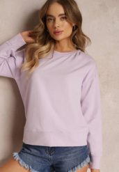 Fioletowa Bluza z Długim Rękawem i Okrągłym Dekoltem Miyoko. Fioletowe bluzy bez kaptura damskie Renee, s, z dzianiny. Za 24.99 zł.