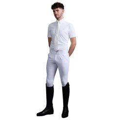 Spodnie jeździeckie o średniej przyczepności Premier Equine Verismo. Białe spodnie materiałowe męskie PREMIER EQUINE, bez wzorów, z materiału, eleganckie. Za 648.50 zł.