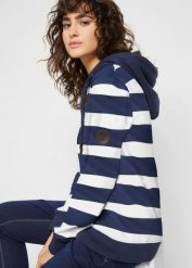 Bluza z kapturem z czystej bawełny. Niebieskie bluzy z kapturem damskie bonprix, z bawełny. Za 179.99 zł.