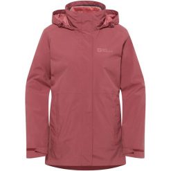 Kurtka w góry damska Jack Wolfskin Jack Rotwand 3in1. Czerwone kurtki damskie Jack Wolfskin, m, bez wzorów, z syntetyku, z kapturem. Za 1,078.00 zł.