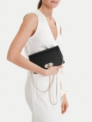 Nine West Torebka EO-Bellis-LX20070 Czarny. Czarne torebki klasyczne damskie Nine West, bez wzorów, z materiału, wizytowe, bez kołnierzyka, bez ramiączek. Za 219.99 zł.