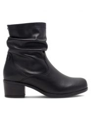 Go Soft Botki EST-GUSTA-12 Czarny. Czarne botki damskie GO SOFT, ze skóry, bez obcasa, na słupku, bez zapięcia. Za 259.99 zł.
