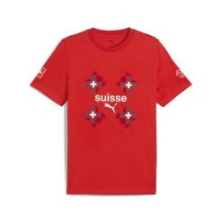 Męska koszulka ftblCulture Szwajcaria PUMA Red White. Białe t-shirty sportowe męskie Puma, m, bez ramiączek, do piłki nożnej. Za 139.00 zł.