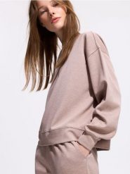 Bluza z modalem - beżowy. Brązowe bluzy bez kaptura damskie Reserved, l, z dzianiny. Za 109.99 zł.
