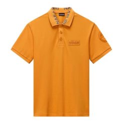 Koszulka polo męska Napapijri E-Amundsen 1. Brązowe koszulki polo męskie Napapijri, l, bez wzorów, bez ramiączek. Za 249.99 zł.