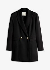 Długi żakiet z dekoracyjnymi guzikami. Czarne marynarki i żakiety damskie bonprix, bez wzorów, eleganckie. Za 239.99 zł.