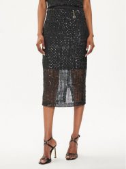 Fracomina Spódnica midi FQ24SG2001W707N6 Czarny Regular Fit. Czarne spódniczki damskie Fracomina, bez wzorów, z syntetyku, midi. Za 319.99 zł.