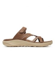 Merrell Skórzane klapki "District 4" w kolorze brązowym rozmiar: 36. Brązowe klapki damskie MERRELL, bez wzorów, bez obcasa. Za 175.26 zł.