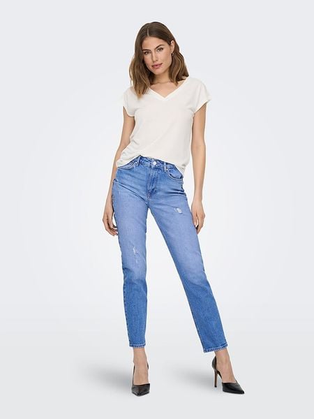 ONLY Koszulka "Free" w kolorze białym rozmiar: L. Białe bluzki damskie Only, l, bez wzorów, bez kołnierzyka, bez ramiączek. Za 60.88 zł.