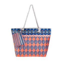 Torba plażowa z motywem piór Sun & Surf 40x60cm. Zielone torebki klasyczne damskie SUN & SURF, bez wzorów, z poliesteru, duże, bez dodatków. Za 59.99 zł.