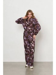 &Co Woman Spodnie w kolorze fioletowo-brązowym rozmiar: M. Brązowe spodnie materiałowe damskie &Co Woman, bez wzorów, z materiału, z podwyższonym stanem. Za 222.94 zł.