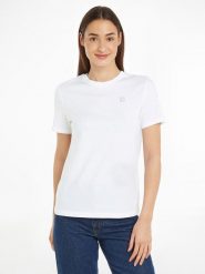 CALVIN KLEIN JEANS Koszulka w kolorze białym rozmiar: S. Białe bluzki damskie Calvin Klein Jeans, s, bez wzorów, z bawełny, bez kołnierzyka, bez ramiączek. Za 100.99 zł.