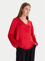 Maryley Bluzka 25IB824/18MA Czerwony Regular Fit. Czerwone bluzki damskie Maryley, l, bez wzorów, z wiskozy, bez ramiączek. Za 289.99 zł.
